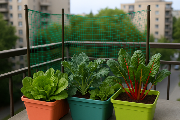 cultivar folhosas saudáveis em varandas com vento