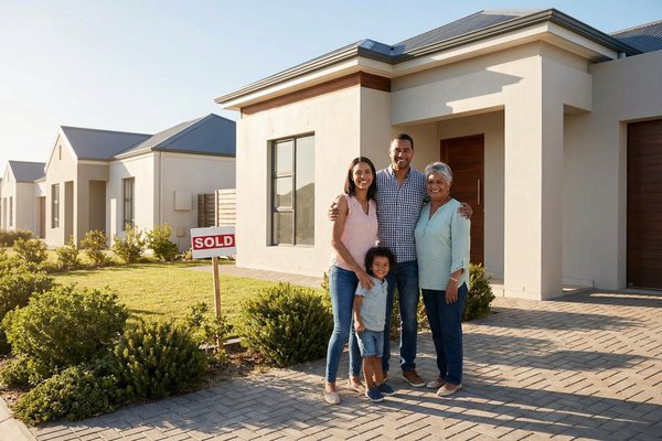 Minha Casa Minha Vida - família em frente à casa própria